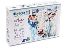 Puzzle Origami 360 details: 2021 year of the Bull.Portrait of a white bull