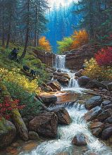 Cobble Hill puzzle 1000 pieces: Forest waterfall