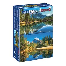 Puzzle Hatber 2х500 details: Mountain lake