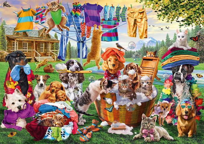Schmidt 1000 Pieces Puzzle: A Garden with crazy pets 58978