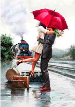 Puzzle Anatolian 500 pieces: Couple at the train station