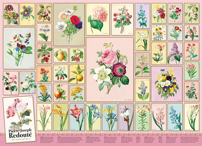 Puzzle Cobble Hill 1000 details: P.J.Redoubt. Floral patterns 80352