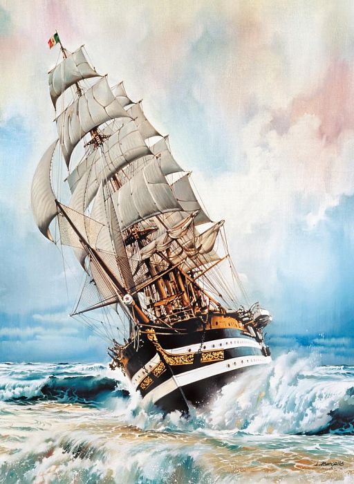 Clementoni puzzle 1000 pieces: the Sailing ship Amerigo Vespucci 39415