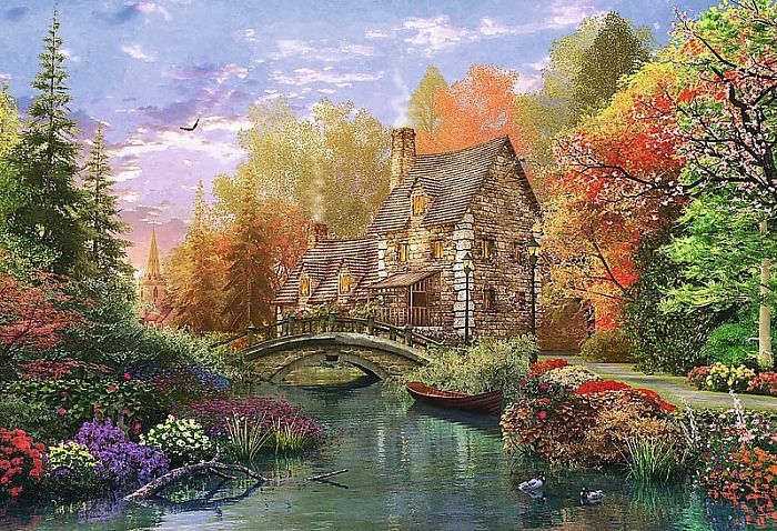 Trefl puzzle 1500 parts: a Cabin on the lake TR26136