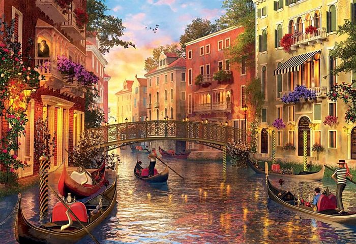 Jigsaw puzzle Educa 1500 details: Sunset in Venice 17124
