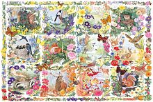 Schmidt puzzle 200 pieces: Seasons - animals and flowers