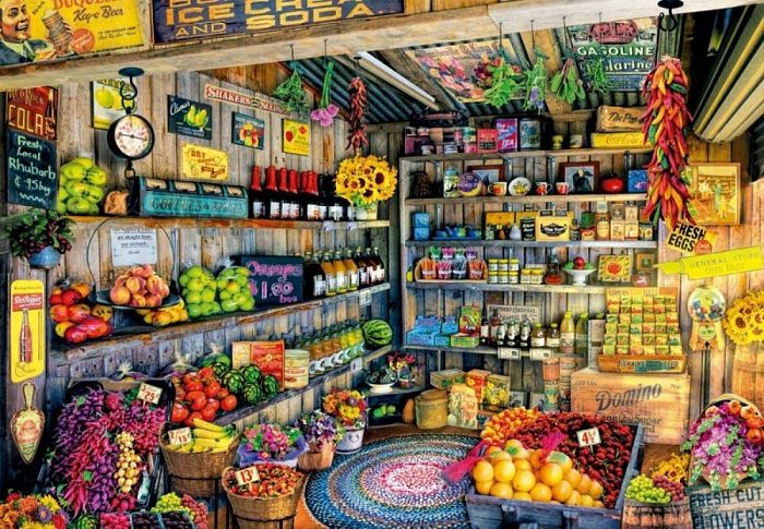 Educa puzzle 2000 details : Grocery store 17128