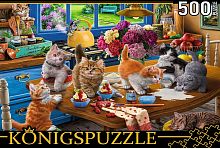 Konigspuzzle Puzzle 500 pieces: Kittens in the kitchen