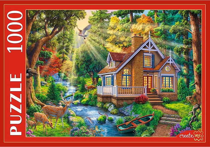 Puzzle Red Cat 1000 details: Forest house П1000-1062
