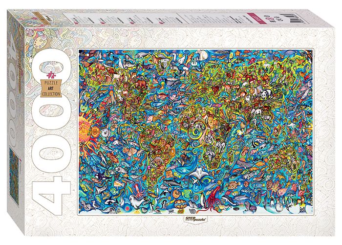 Step puzzle 4000 pieces: world Map 85407