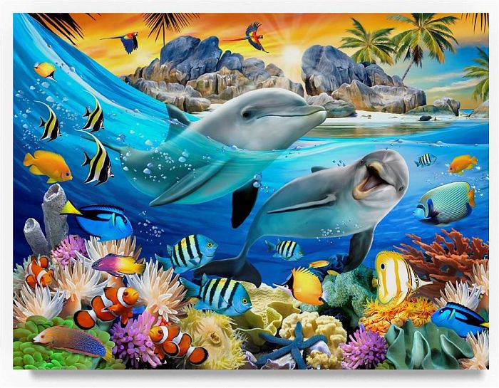 Castorland 180-piece Puzzle: Dolphins in the tropics В-018468