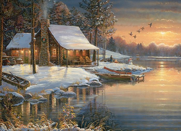 Cobble Hill puzzle 1000 pieces: the Winter on the lake 80056/51675