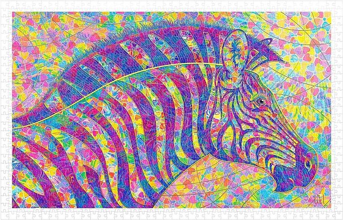 Pintoo Puzzle 1000 pieces: Zebra in colors Н2527